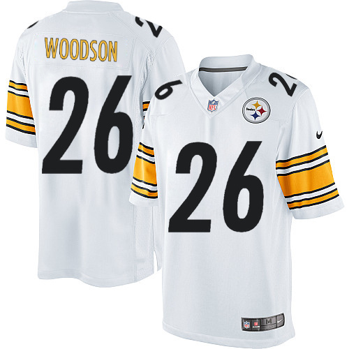 Men's Limited Rod Woodson Nike Jersey White Road - #26 NFL Pittsburgh Steelers